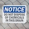 Signmission Do Not Dispose Of Chemicals In This Drain, 14 in W x Rectangle, Plastic OS-2PACK-NS-P-1014-L-15425 - alternate 7